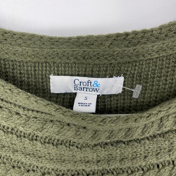CROFT & BARROW HUNTER GREEN SOFT CLASSIC CHIC KNIT SWEATER SMALL - Picture 3 of 3
